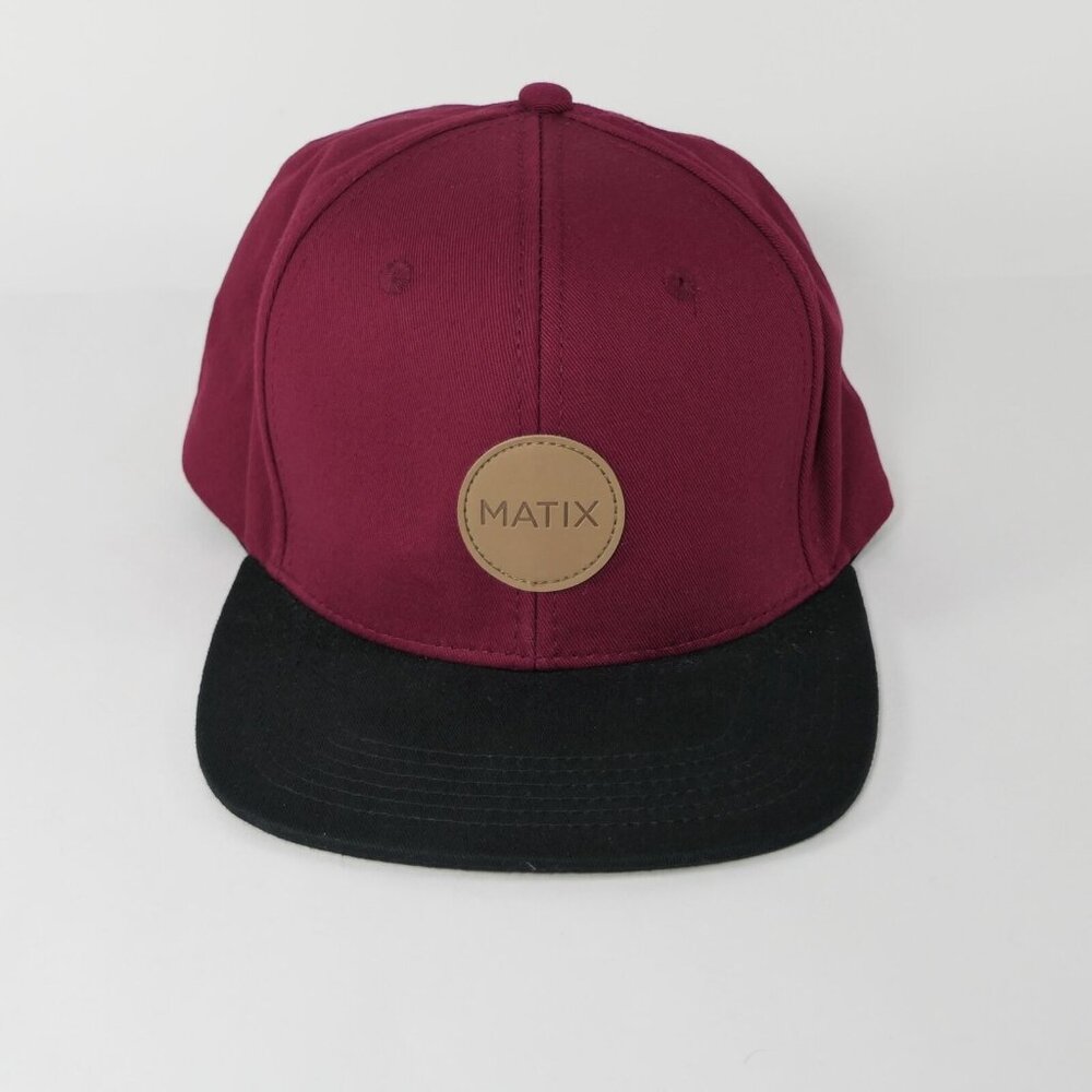Matix Skateboard Surfing Snapback Two Tone Maroon Black Urban Camp Hat Cap